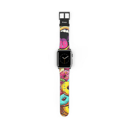 Art Pop Tasty Donuts - Leather Apple Watch Strap/Band