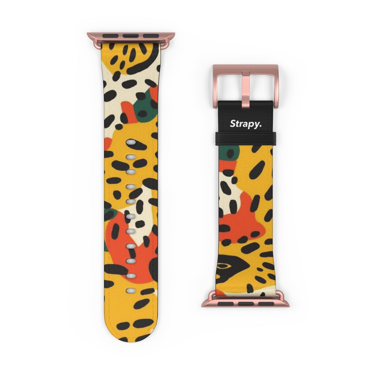 Abstract Leopard Picasso Style Pattern - Leather Apple Watch Strap/Band