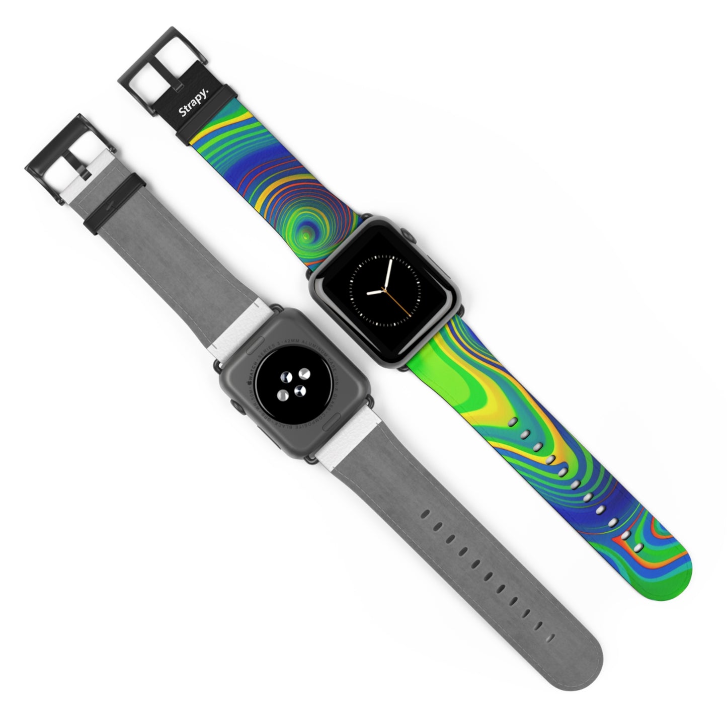 Surreal Wavy Heatmap Pattern Leather Apple Watch Band