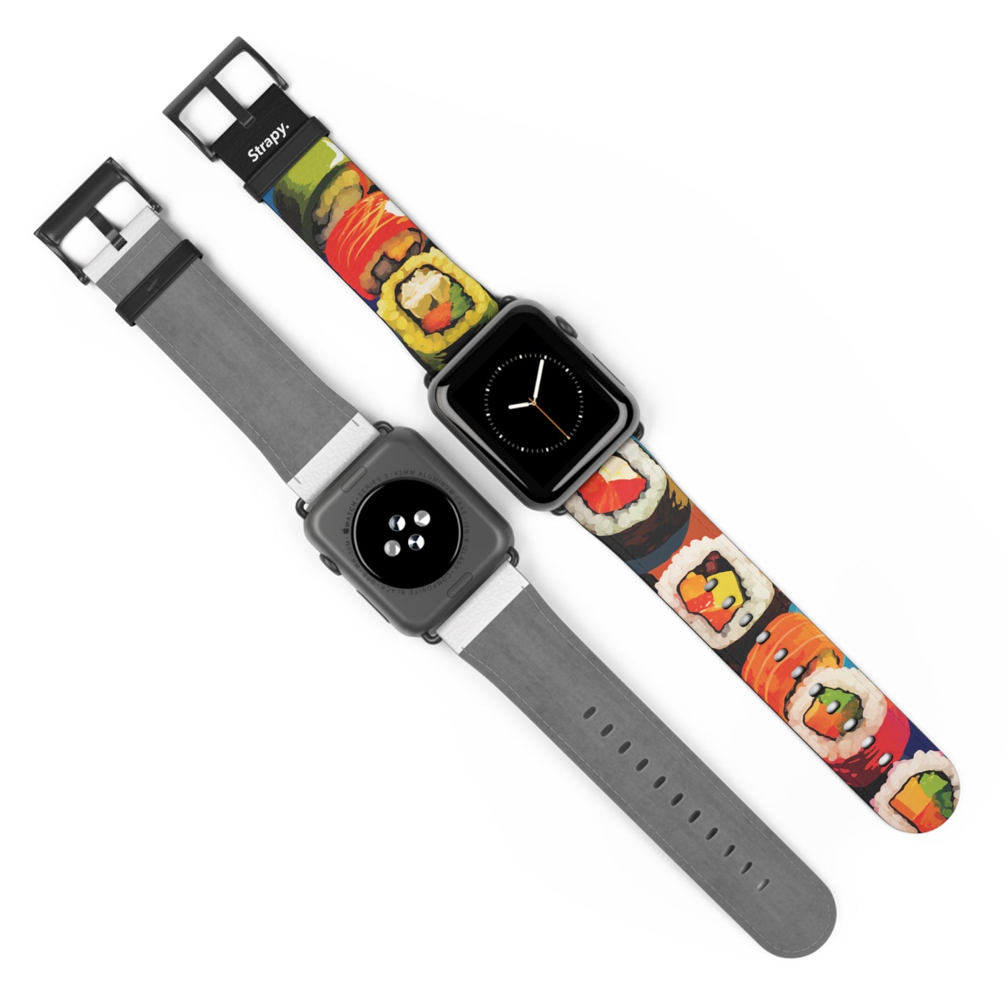 Comic Art Pop I Love Sushi Muster – Apple Watch Armband/Band aus Leder