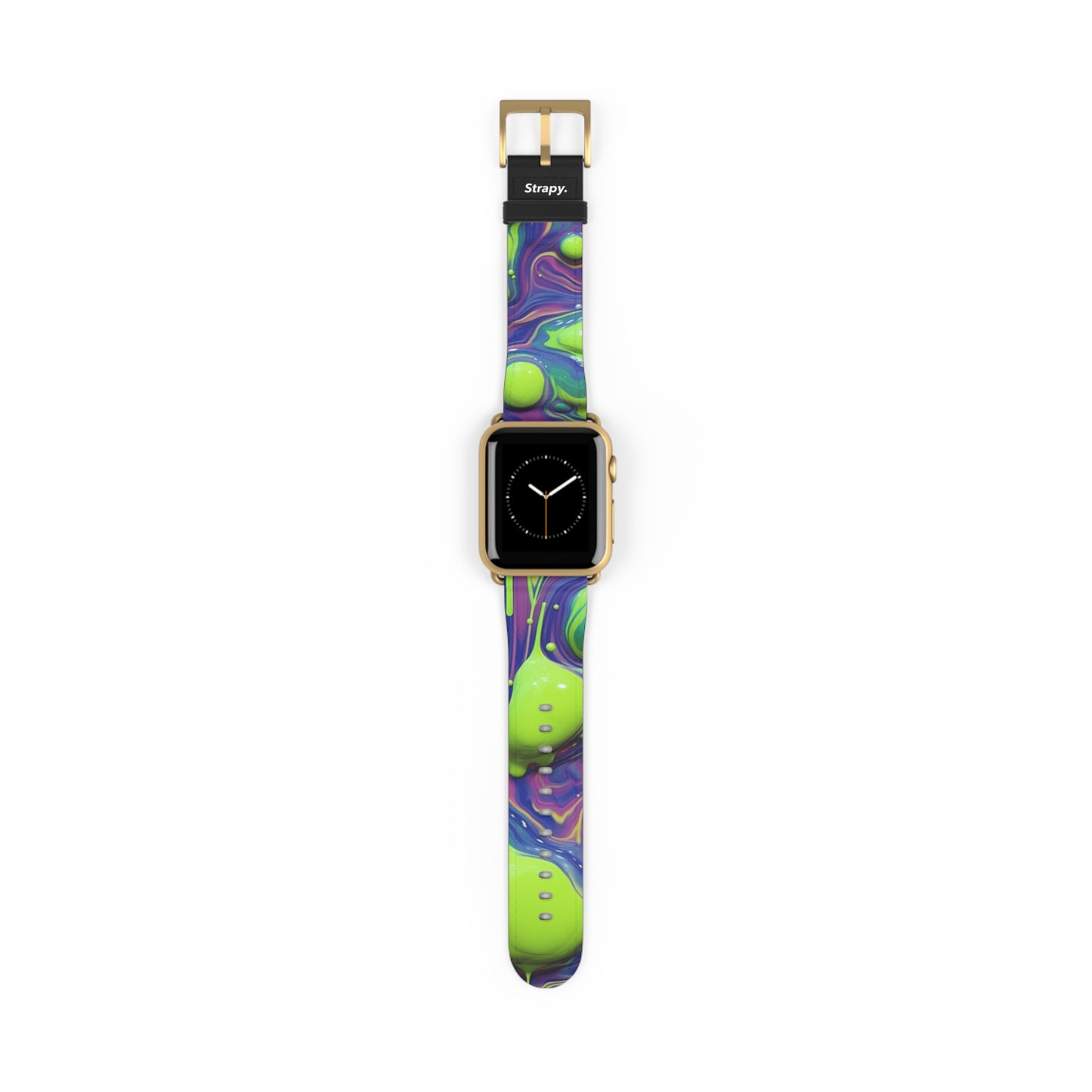 Surreales Acryl-Klecks-Muster – Leder-Apple-Watch-Armband