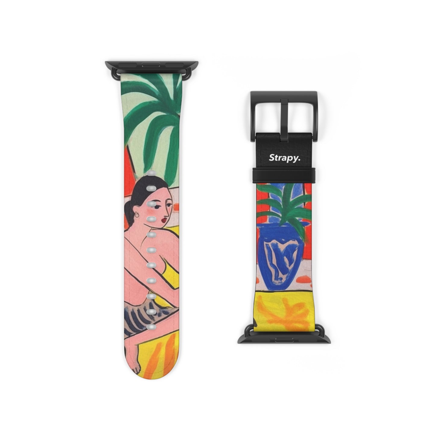 Painting Henri Matisse Homage Sitting Woman - Leather Apple Watch Strap/Band