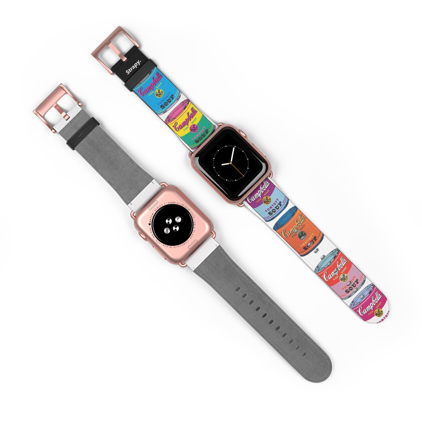 Art Pop Andy Warhol Stlye Suppenmuster – Apple Watch Armband/Band aus Leder