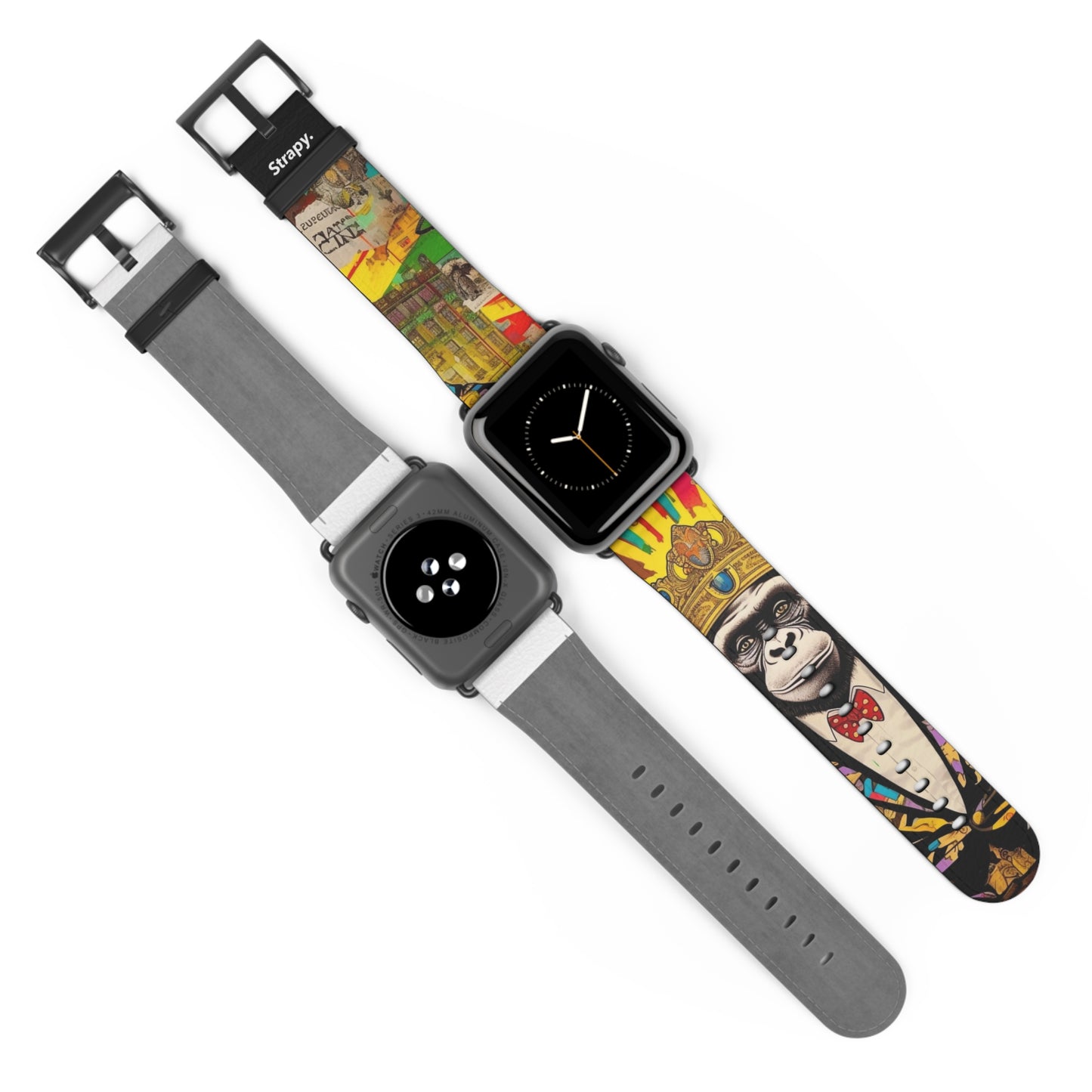 Art Pop Alec Monopoly Homage King Monkey – Apple Watch Armband/Band aus Leder