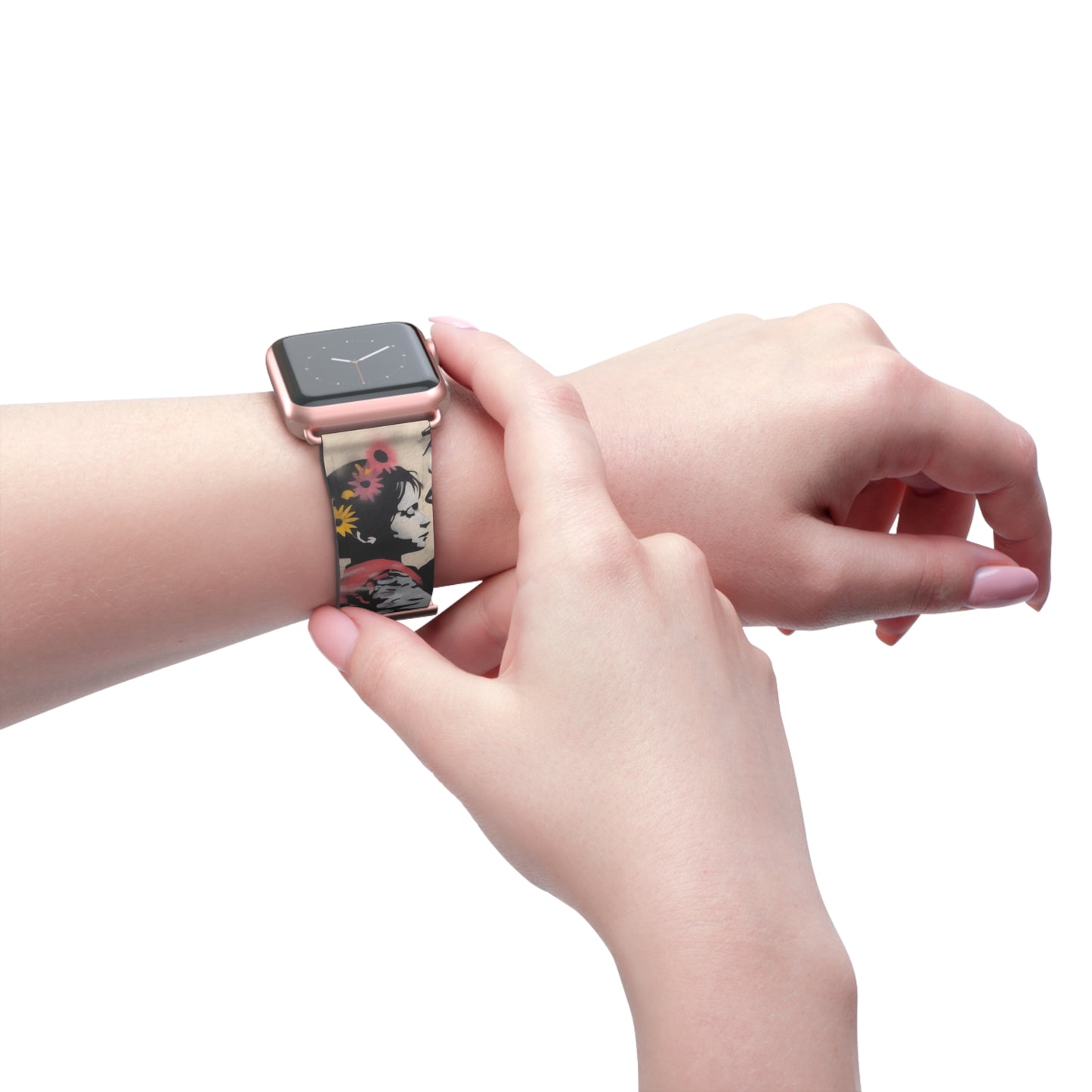 Pochoir Daughter Love - Bracelet/Bande Apple Watch en cuir