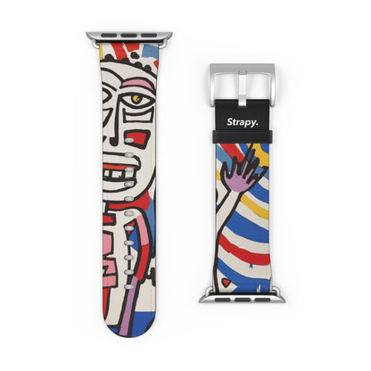 Abstract Jean Dubuffet Homage The Man - Leather Apple Watch Strap/Band