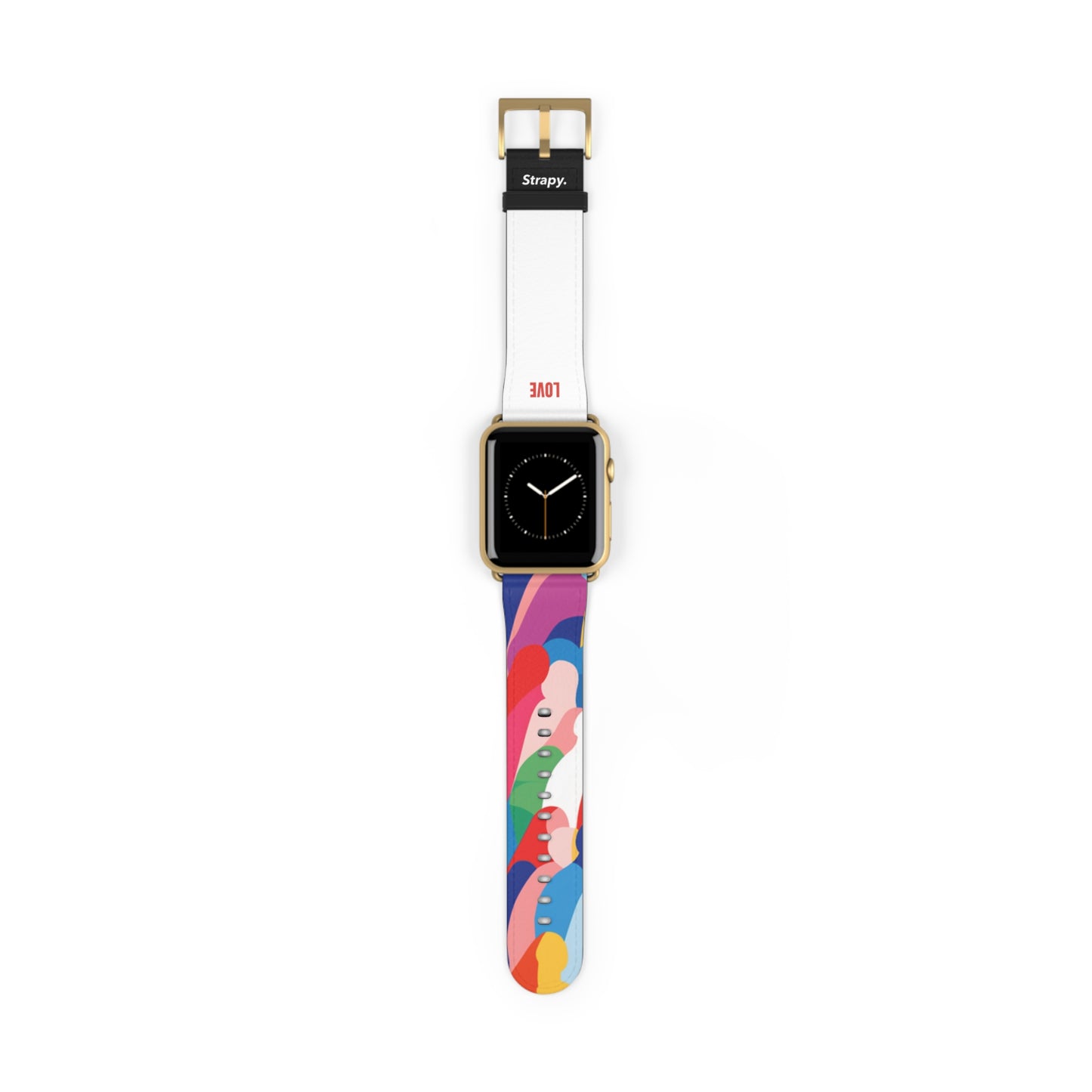 Motif abstrait Love is Love Pride - Bracelet/Bande Apple Watch en cuir