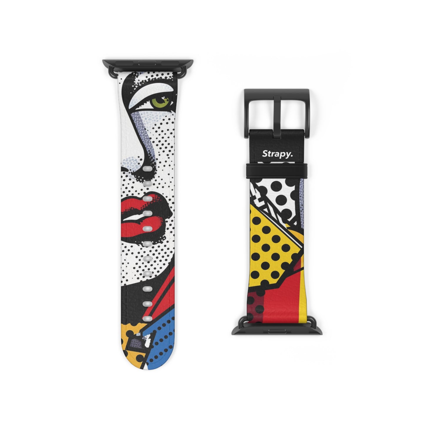 Comic Art Pop Lichtenstein Homage Woman - Leather Apple Watch Strap/Band