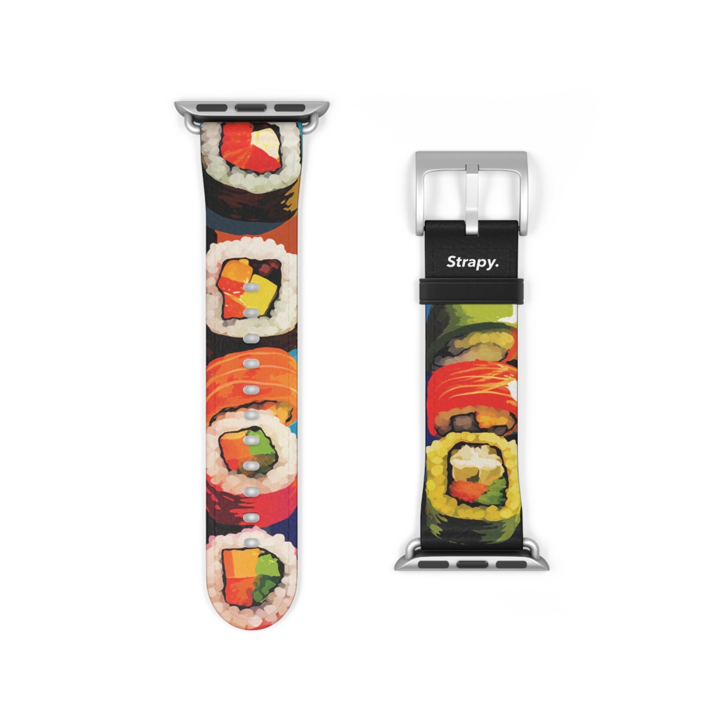 Comic Art Pop I Love Sushi Pattern - Leather Apple Watch Strap/Band