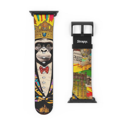 Art Pop Alec Monopoly Homage King Monkey - Leather Apple Watch Strap/Band