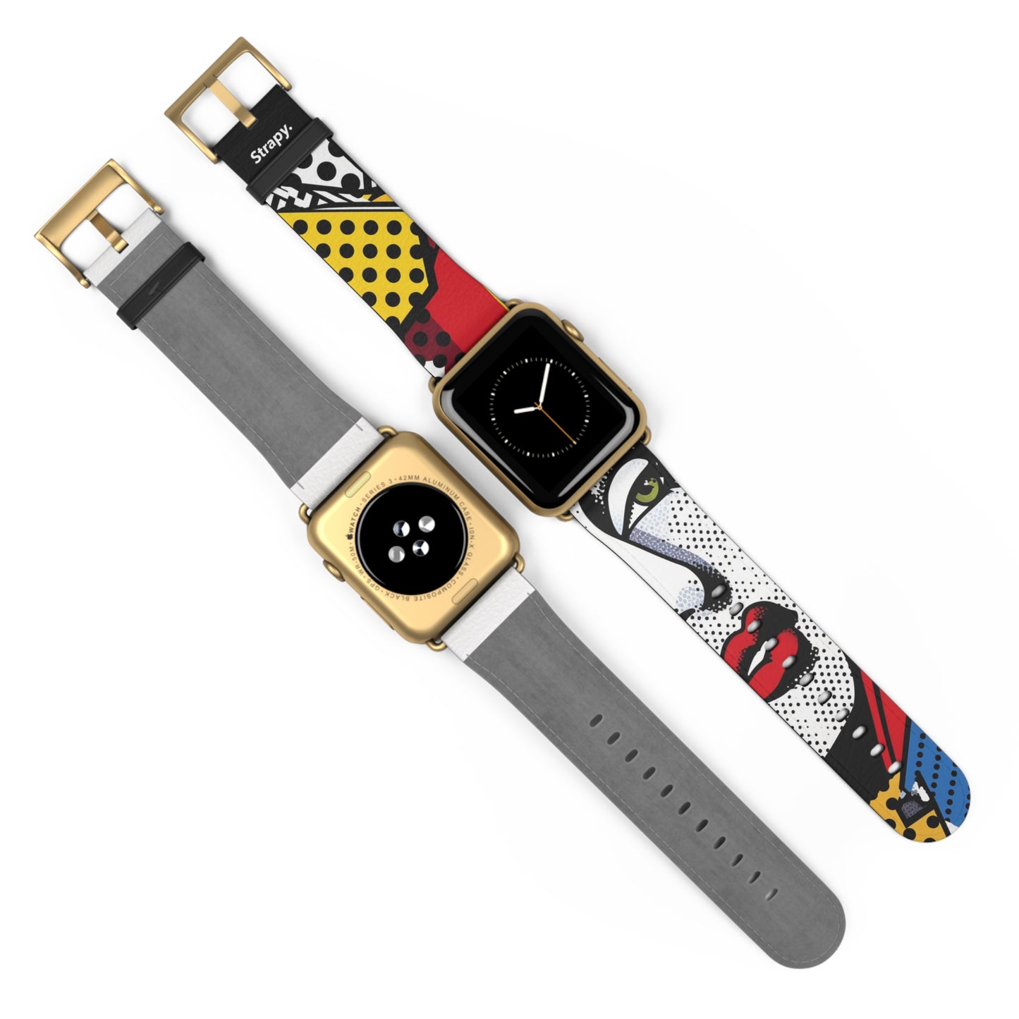 Comic Art Pop Lichtenstein Homage Woman – Apple Watch Armband/Band aus Leder