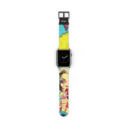 Artpop Comic Lollipop- Leather Apple Watch Strap/Band