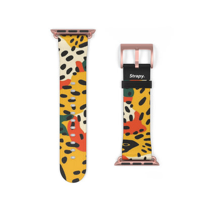 Abstract Leopard Picasso Style Pattern - Leather Apple Watch Strap/Band