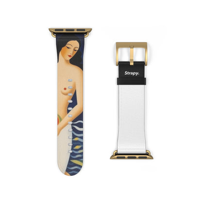 Painted Mermaid Woman Body - Leather Apple Watch Strap/Band