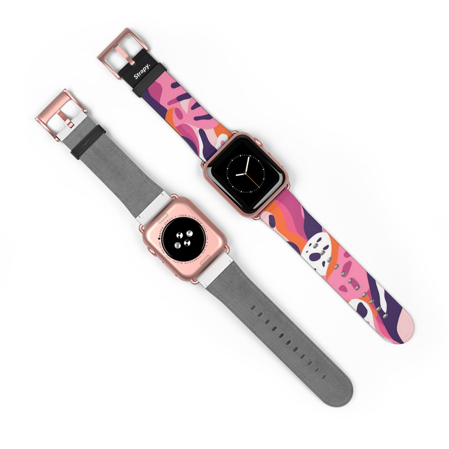 Motif Léopard Femme Minimaliste Abstrait - Bracelet/Bande Apple Watch en cuir