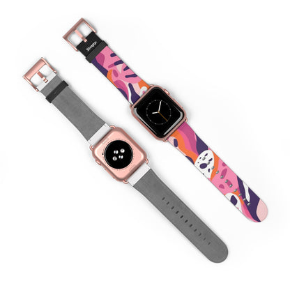 Abstract Minimalist Femme Leopard Pattern - Leather Apple Watch Strap/Band