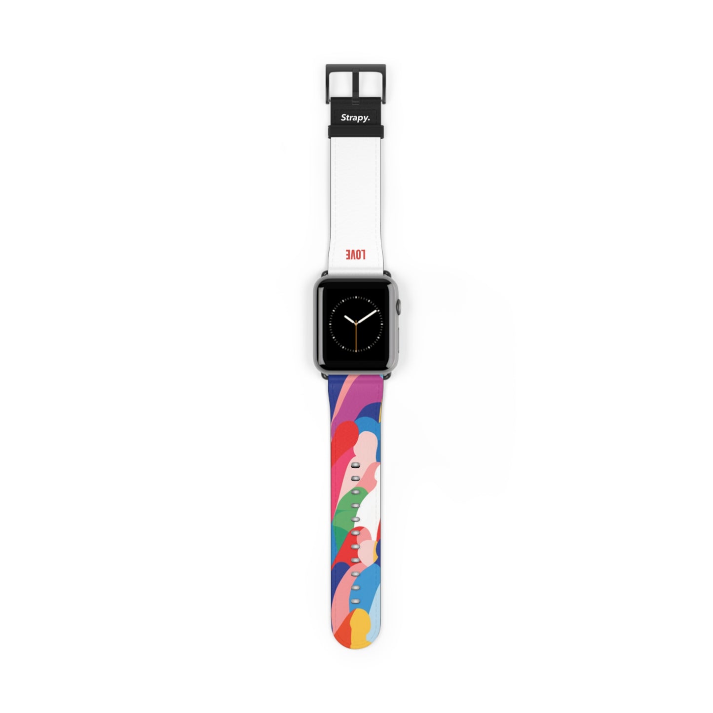 Motif abstrait Love is Love Pride - Bracelet/Bande Apple Watch en cuir