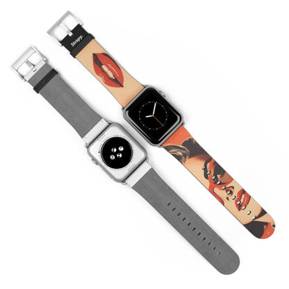 Féministe vintage des années 50 - Bracelet/Bande Apple Watch en cuir