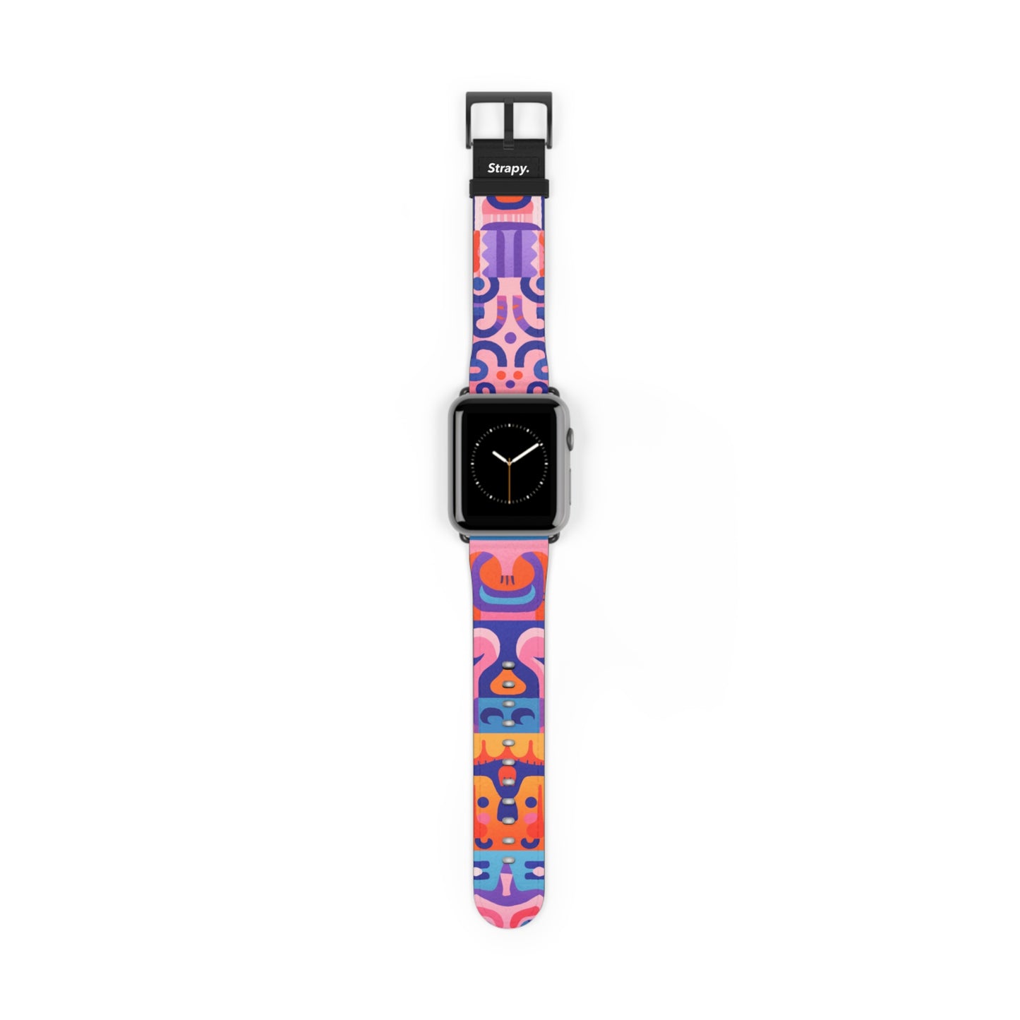 Abstract Art Pop Creatures Pattern - Leather Apple Watch Strap/Band