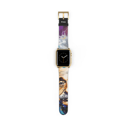 Art Pop Albert Einstein - Bracelet/Bande Apple Watch en cuir