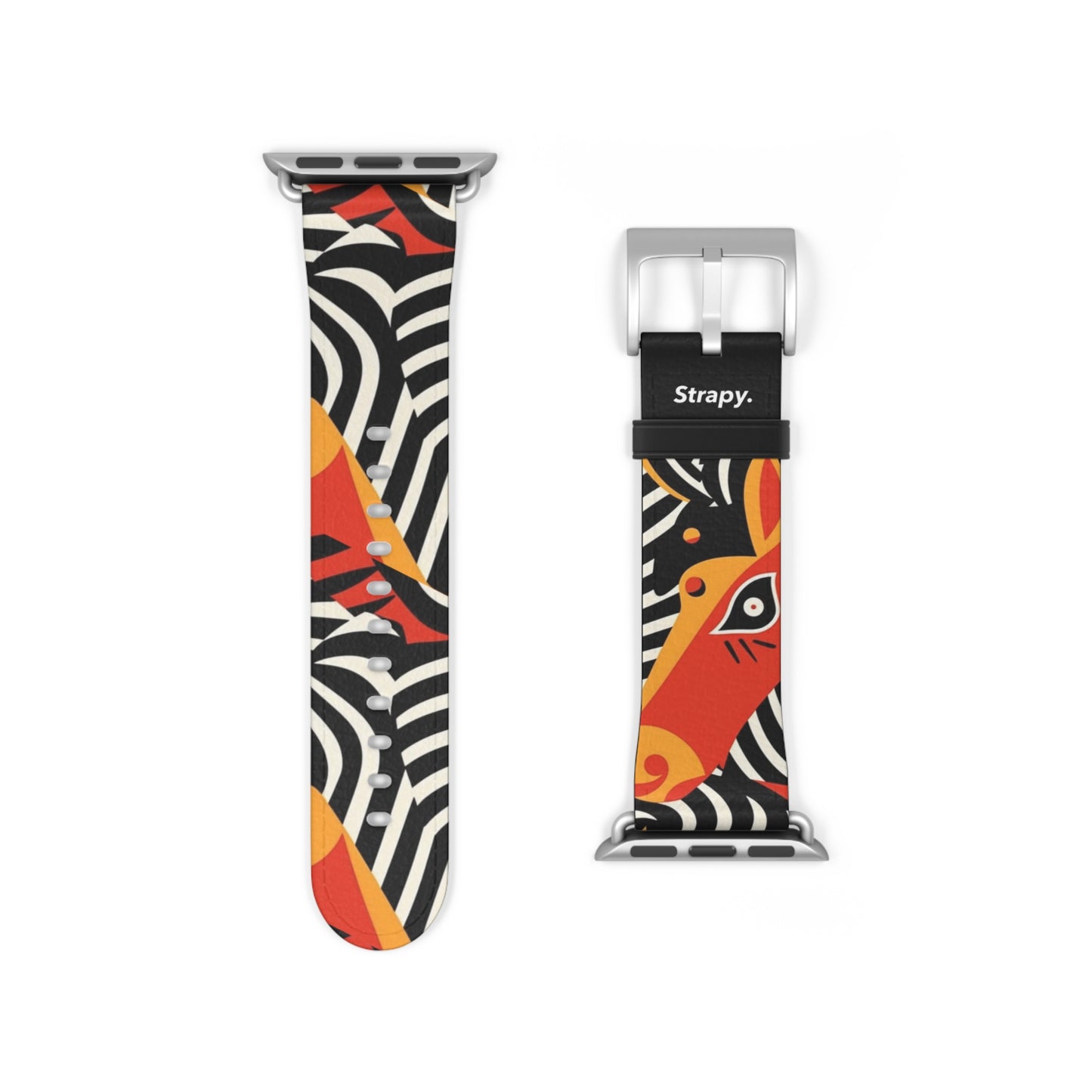 Motif abstrait de style Zebra Picasso - Bracelet/Bande Apple Watch en cuir