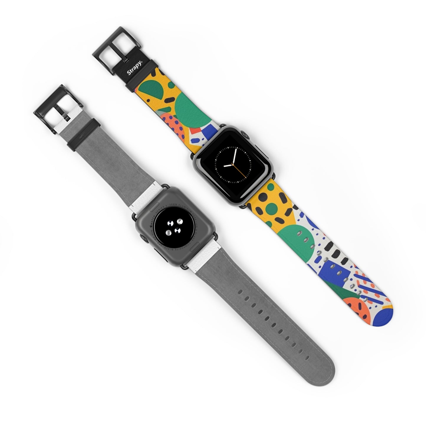 Abstract Minimalist Confetti Pattern - Leather Apple Watch Strap/Band