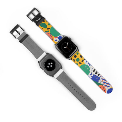 Motif de confettis minimaliste abstrait - Bracelet/Bande Apple Watch en cuir