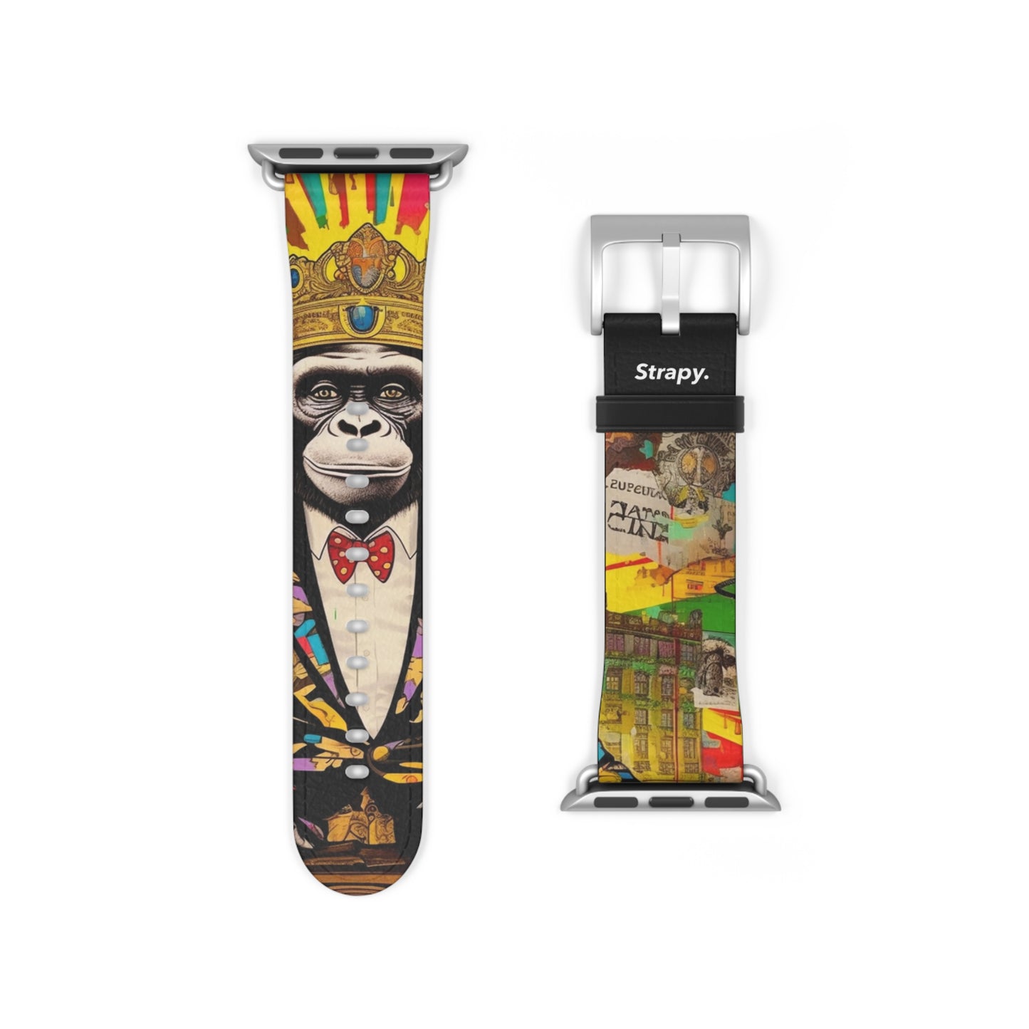 Art Pop Alec Monopoly Homage King Monkey - Leather Apple Watch Strap/Band