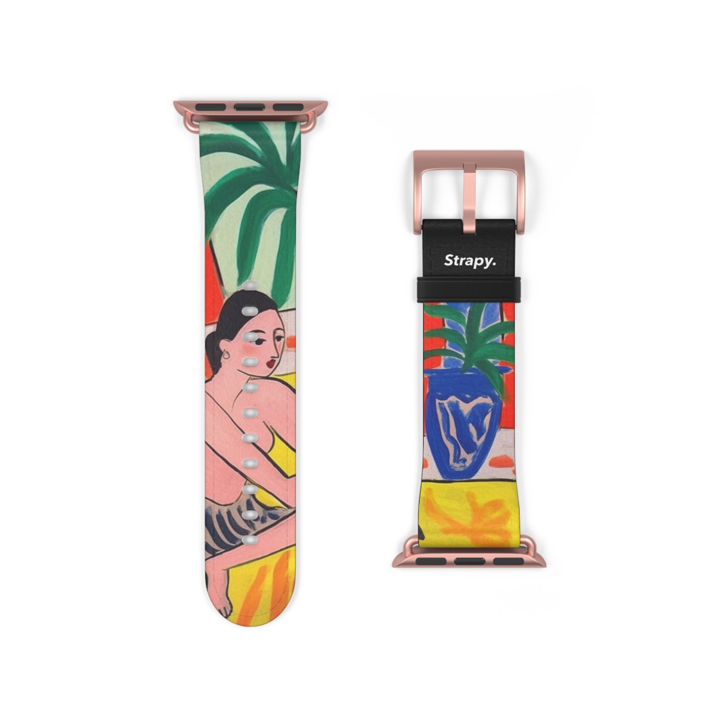 Painting Henri Matisse Homage Sitting Woman - Leather Apple Watch Strap/Band