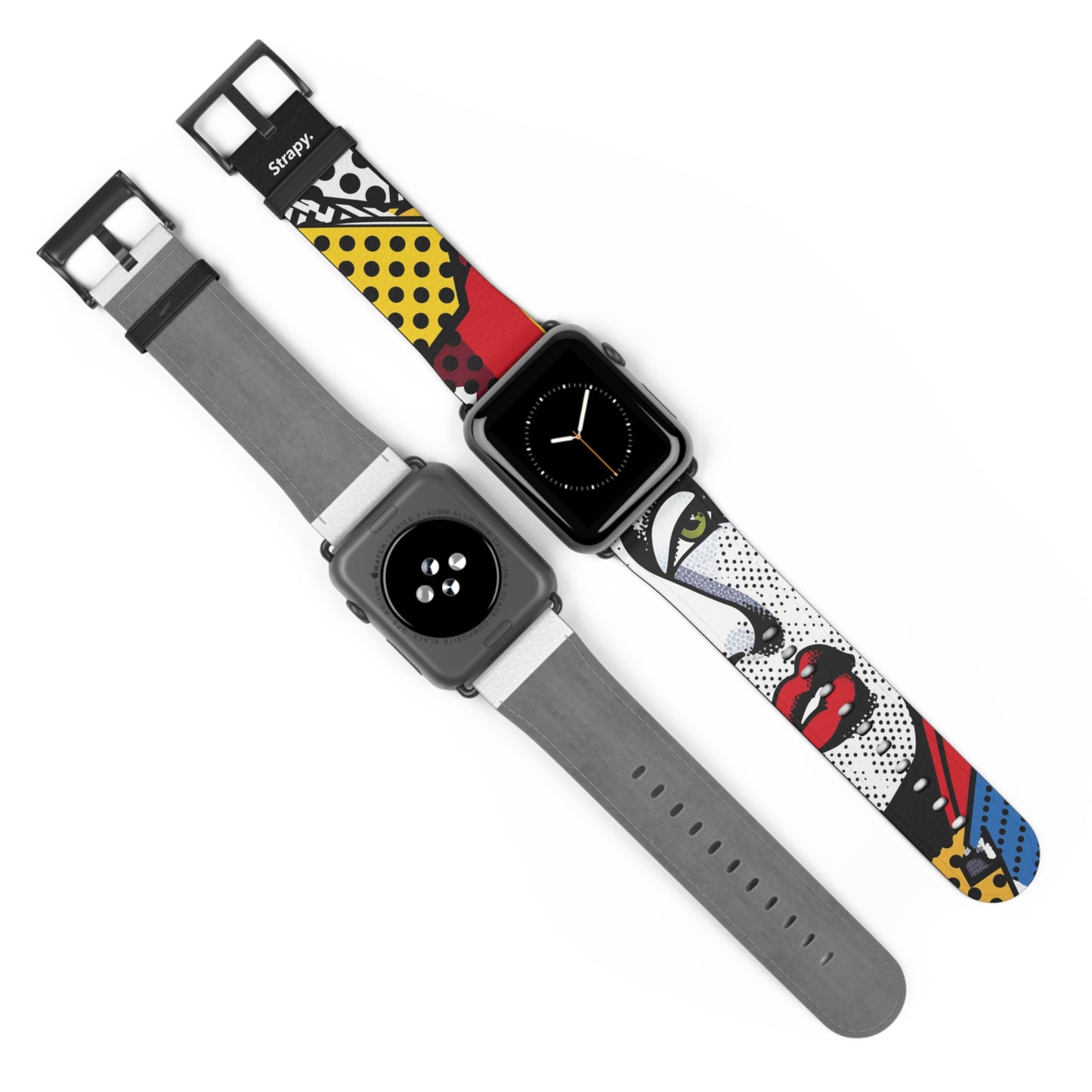 Comic Art Pop Lichtenstein Homage Woman – Apple Watch Armband/Band aus Leder