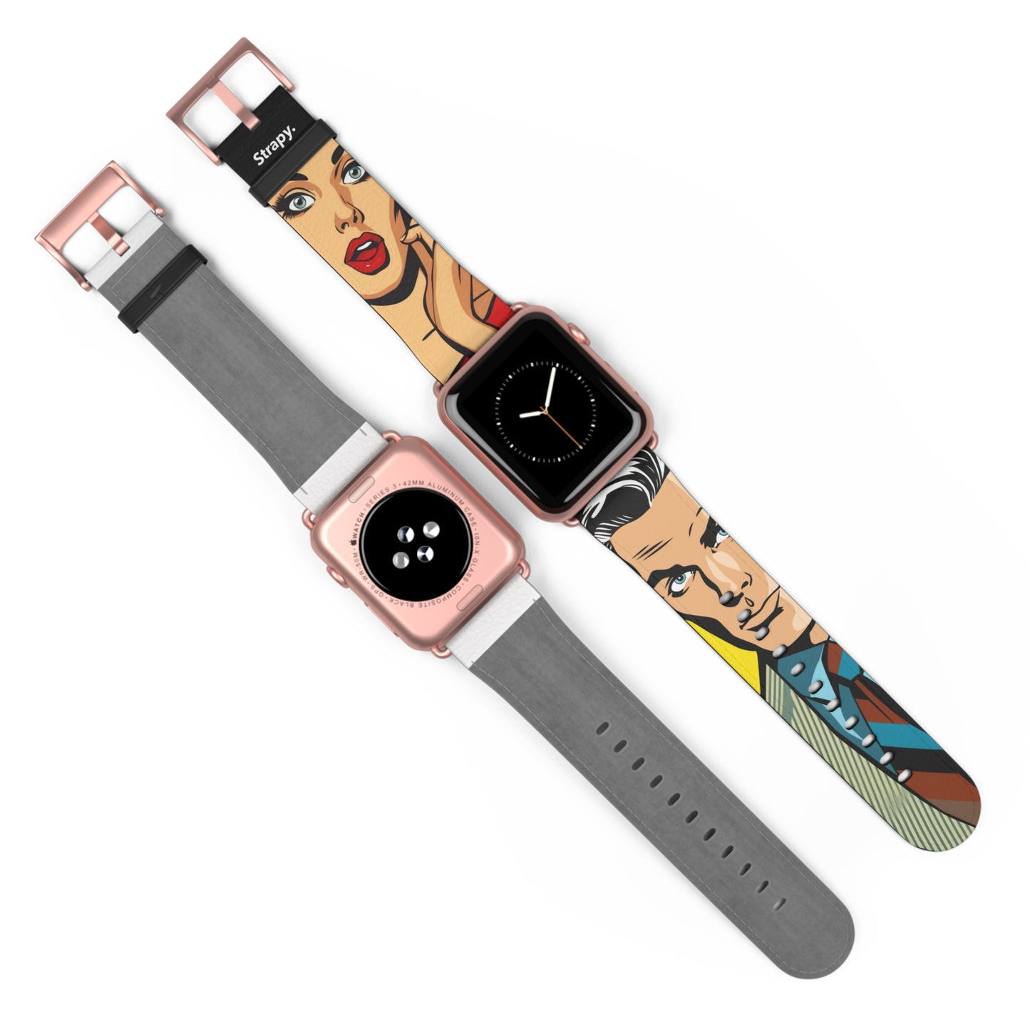 Vintage Art Pop Too Handsome - Leather Apple Watch Strap/Band