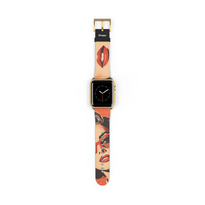 Féministe vintage des années 50 - Bracelet/Bande Apple Watch en cuir