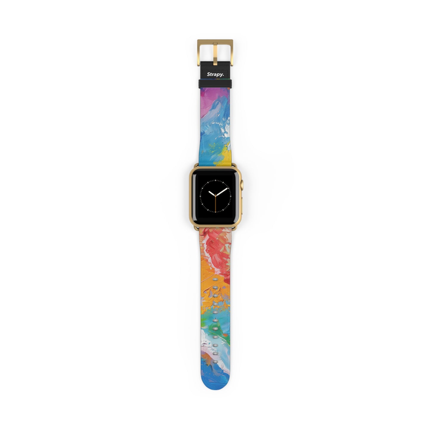 Rainbow Pride Contemporary Acrylic Abstract Pattern Leather Apple Watch Band