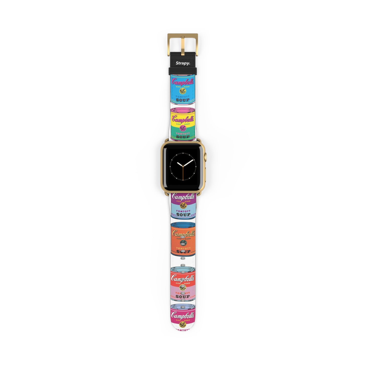 Art Pop Andy Warhol Stlye Suppenmuster – Apple Watch Armband/Band aus Leder