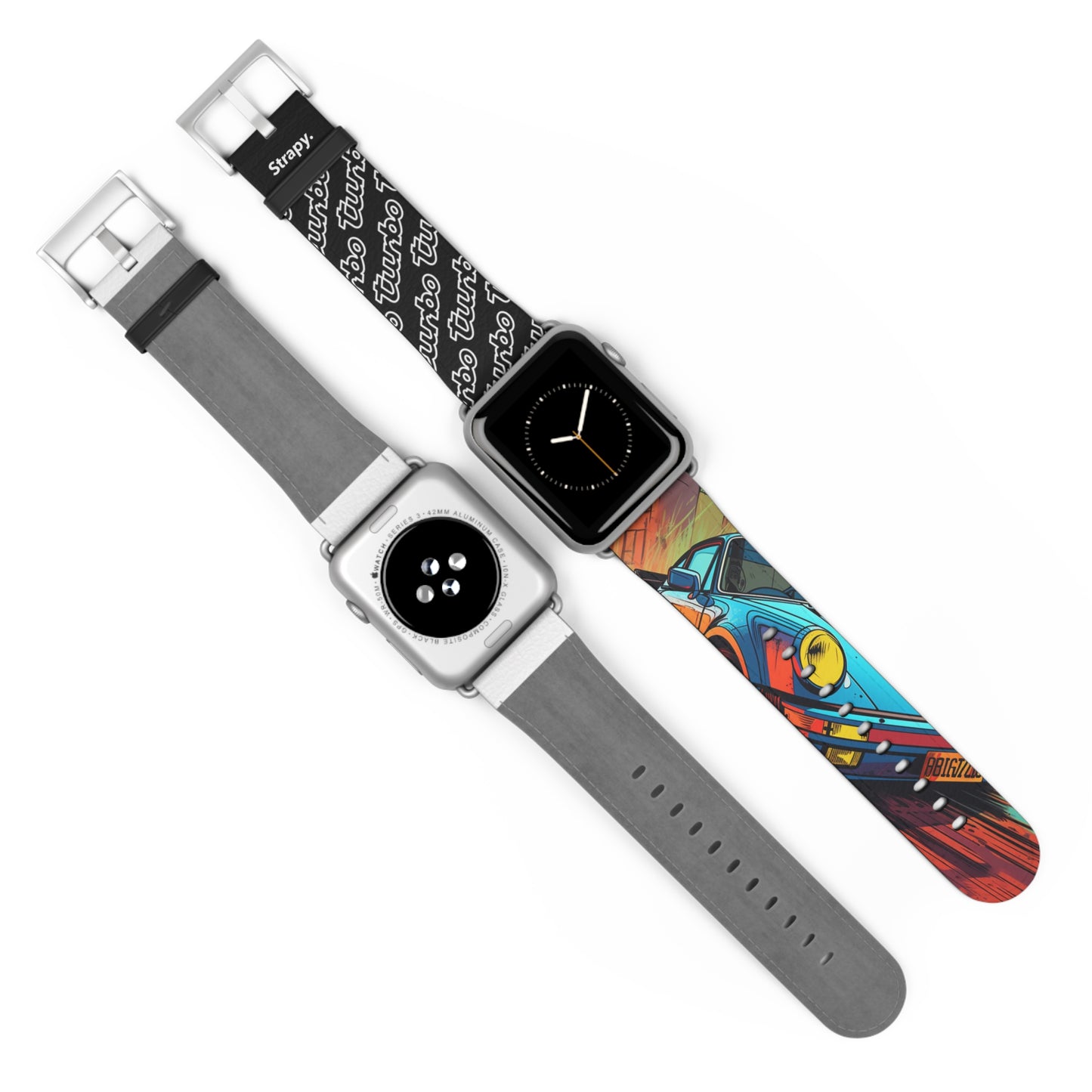 Art Pop Comic Porsche 911 Turbo Homage Leather Apple Watch Band