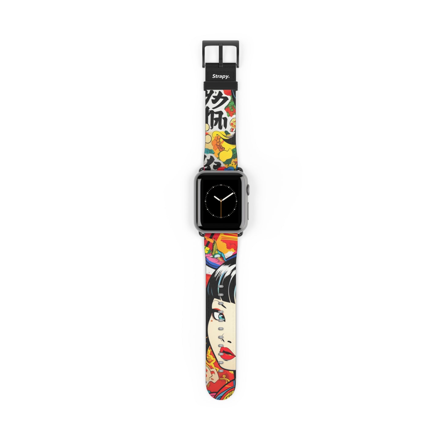 Art Pop Comic Geisha Japanese Stare - Leather Apple Watch Strap/Band