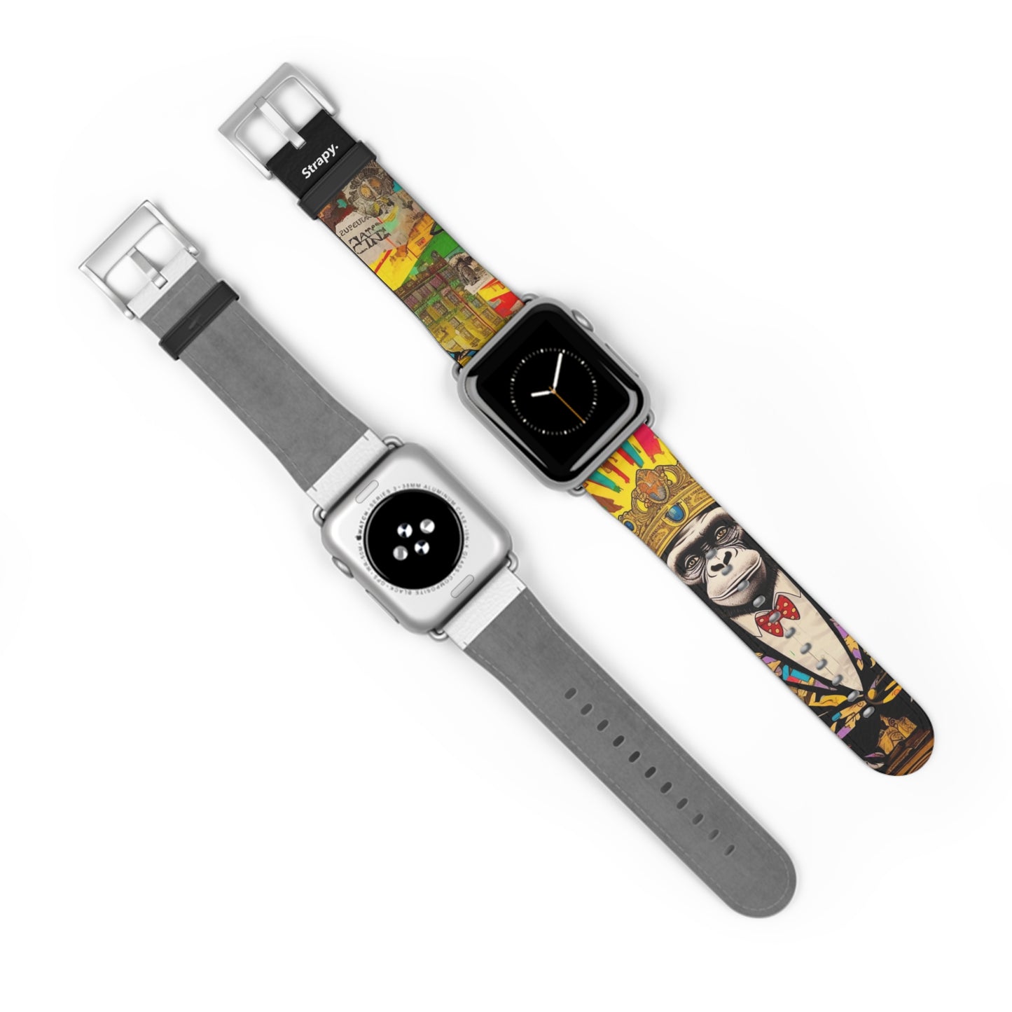 Art Pop Alec Monopoly Homage King Monkey – Apple Watch Armband/Band aus Leder