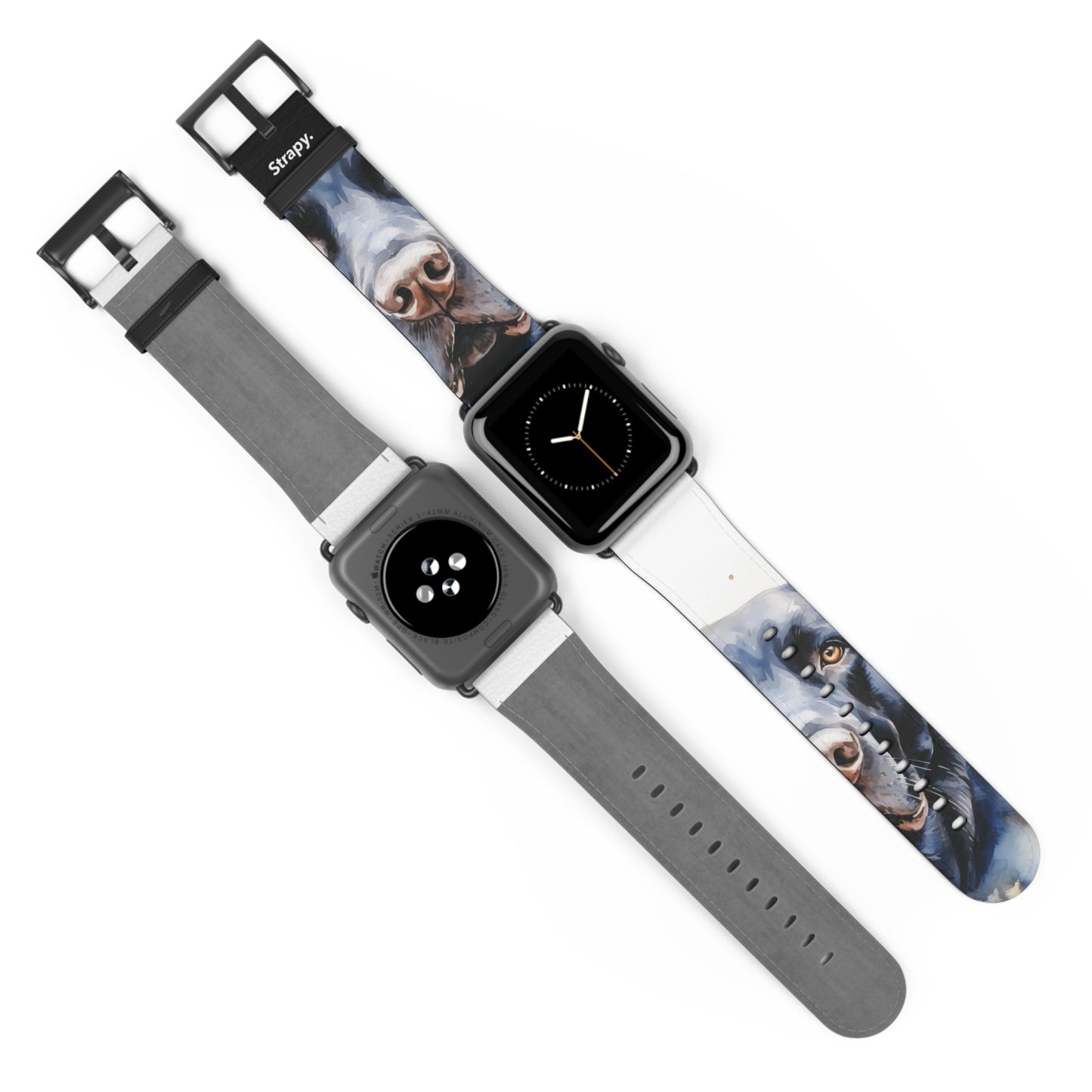 Aquarela Labrador Love - Leather Apple Watch Strap/Band