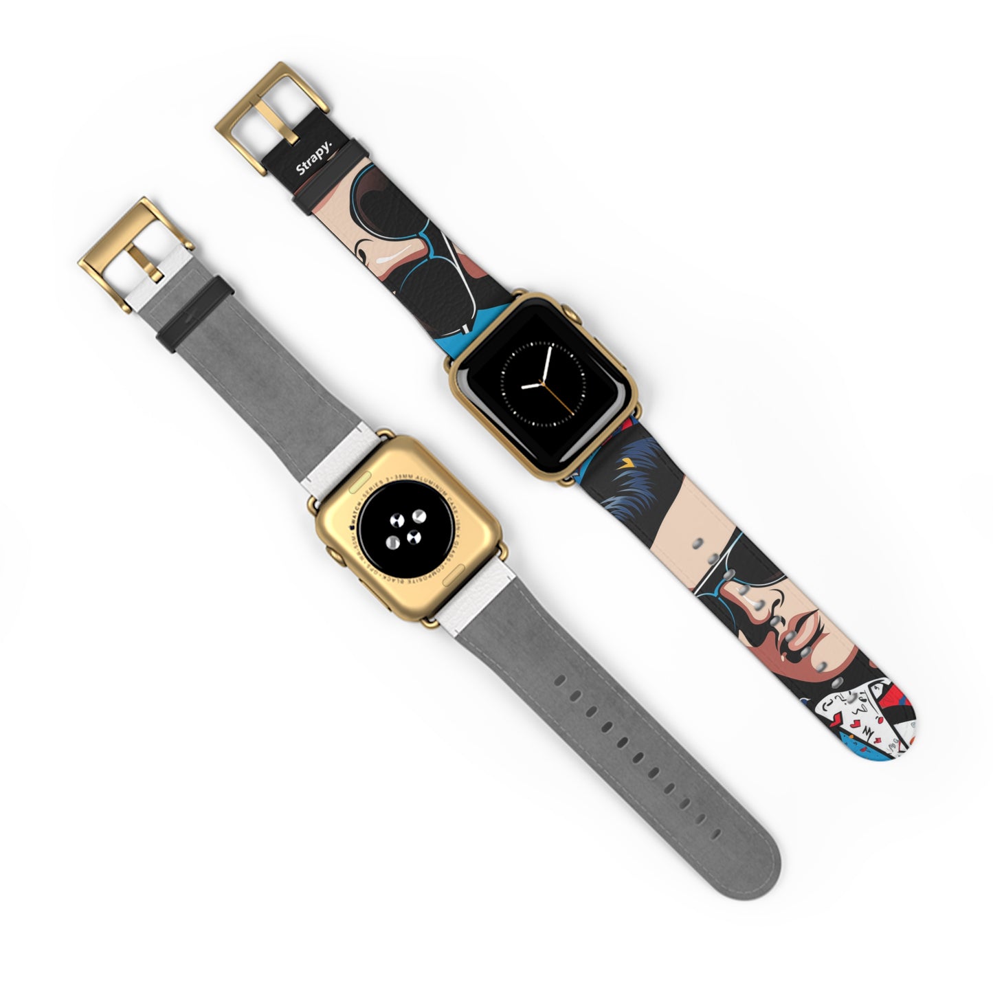 Art Pop Elvis - Bracelet/Bande Apple Watch en cuir