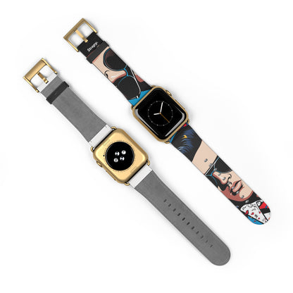 Art Pop Elvis - Leather Apple Watch Strap/Band