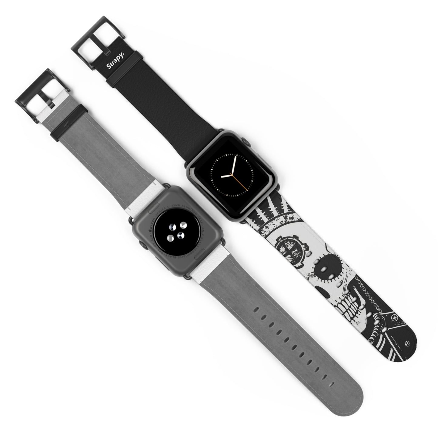 Kitsch Vintage Metal Skull God Fashionista – Apple Watch Armband/Band aus Leder