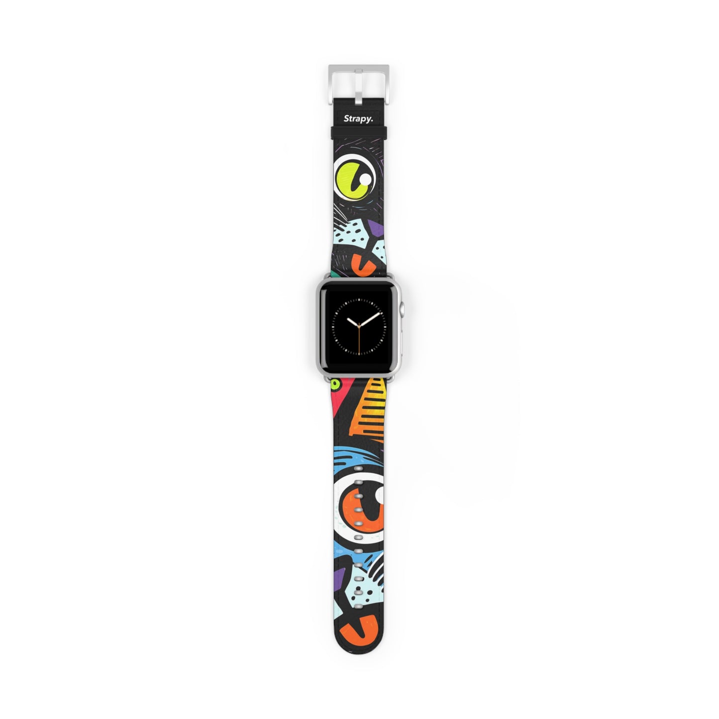 Abstract Art Pop Cats - Leather Apple Watch Strap/Band