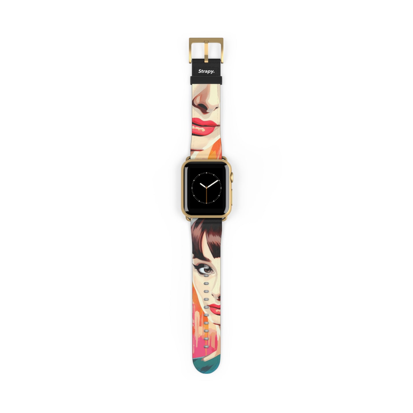 Art Pop Audrey Hepburn – Apple Watch Armband/Band aus Leder