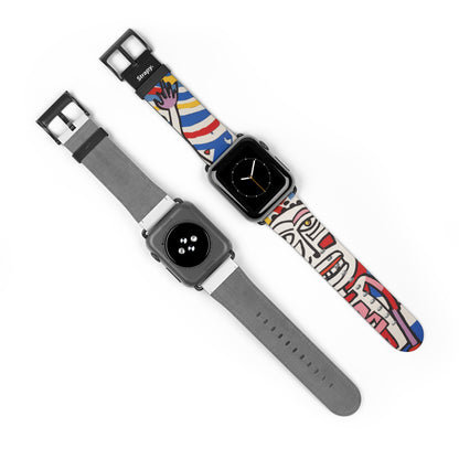 Abstract Jean Dubuffet Homage The Man - Leather Apple Watch Strap/Band