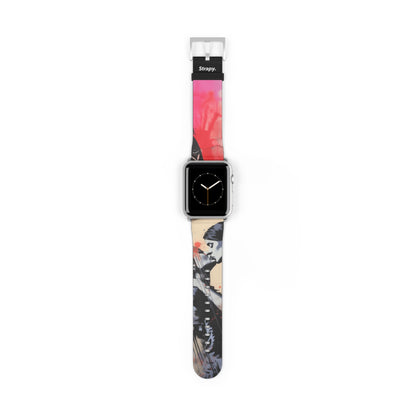 Pochoir Love is Love (She/Her/Ils) Pride - Bracelet/Bande Apple Watch en cuir