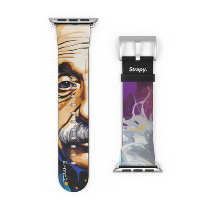 Art Pop  Albert Einstein - Leather Apple Watch Strap/Band