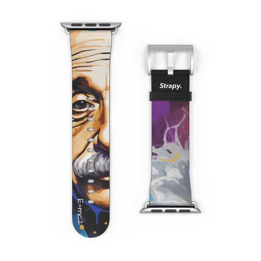 Art Pop  Albert Einstein - Leather Apple Watch Strap/Band