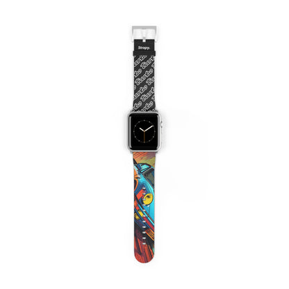 Art Pop Comic Porsche 911 Turbo Homage Leather Apple Watch Band