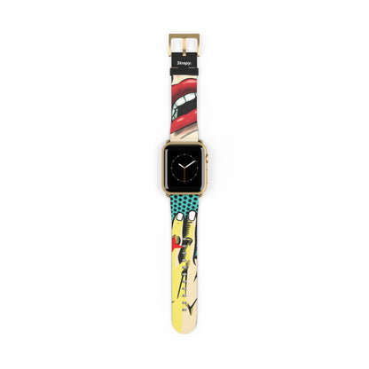 Art Pop Naughty - Leather Apple Watch Strap/Band