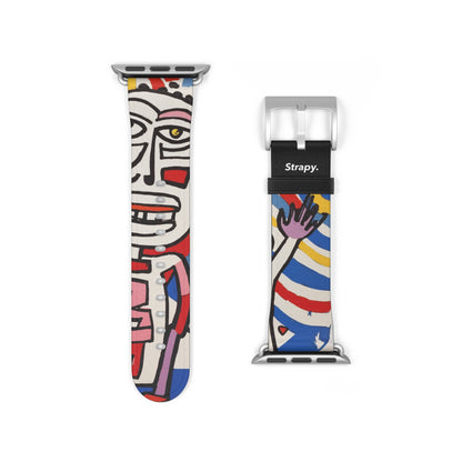 Abstract Jean Dubuffet Homage The Man - Leather Apple Watch Strap/Band